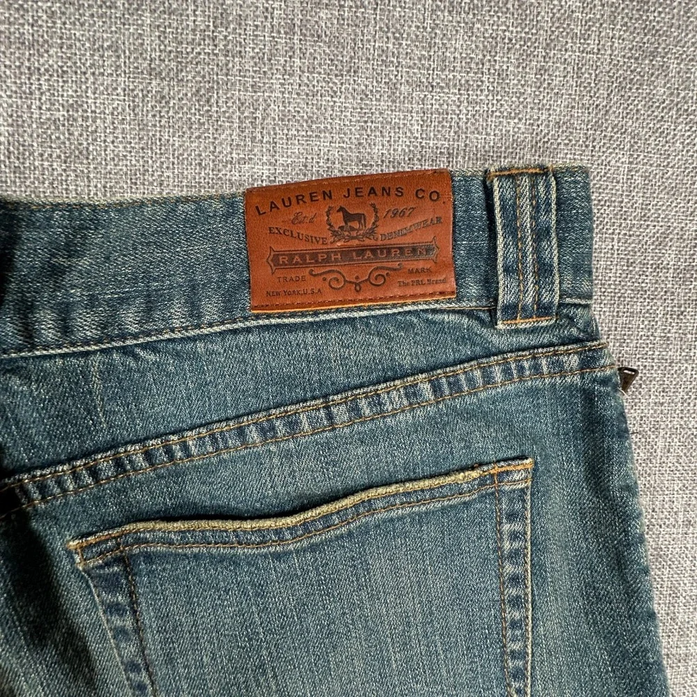 Vintage Lauren Ralph Lauren Denim Bermuda Shorts Womens 12 Chelsea Side Zip NEW